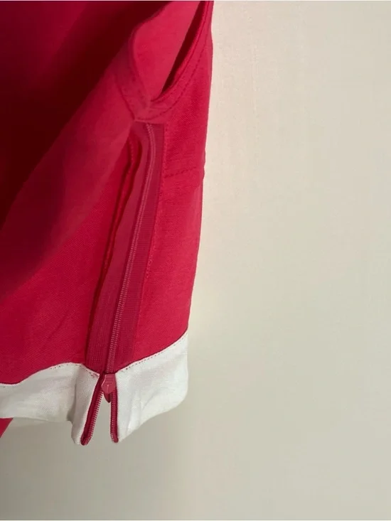 Red Sleeveless Crop Tank Top with White Trim - Women's - Picture 10 of 13